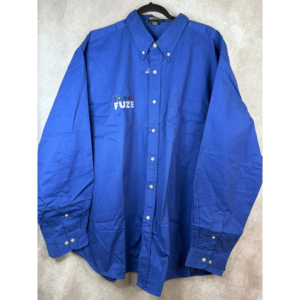 NWT‎ Jonathan Corey Button Down Shirt Mens 2XL Blue FUZE Embroidered Logo Promo